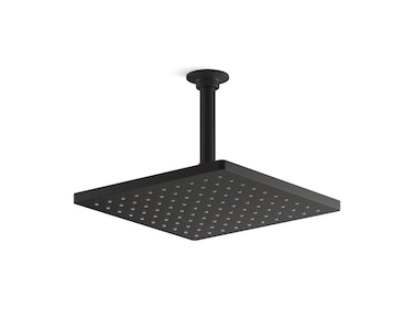 KOHLER 26149BL Honesty Square 10 SingleFunction RAIN HEAD Full Coverage Spray SHOWERHEAD with Easytoclean Surface Matte Black 25 GPM