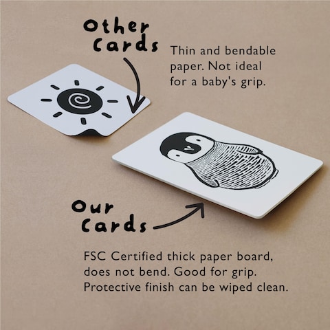 Wee Gallery Black and White Art Flash Cards for Babies High Contrast Educational Animal Picture Cards Baby Visual Stimulation Brain and Memory Development in Infants and Toddlers  BW Animals