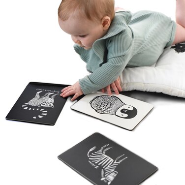 Wee Gallery Black and White Art Flash Cards for Babies High Contrast Educational Animal Picture Cards Baby Visual Stimulation Brain and Memory Development in Infants and Toddlers  BW Animals