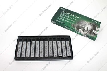 Mungyo Gallery Soft Pastel Squares Cardboard Box Set of 12  Charcoal Black