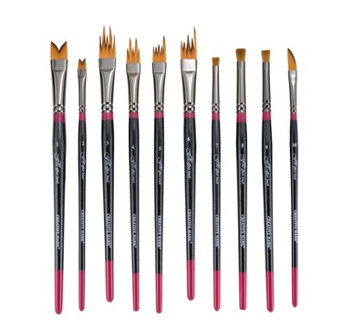 Creative Mark FX Special Effects Paint Brush Set Unique Ribbon MultiLine Angular Dabber Style Professional Artist Paintbrushes for Watercolor Thinned Acrylics  Oil Paint  Set of 10