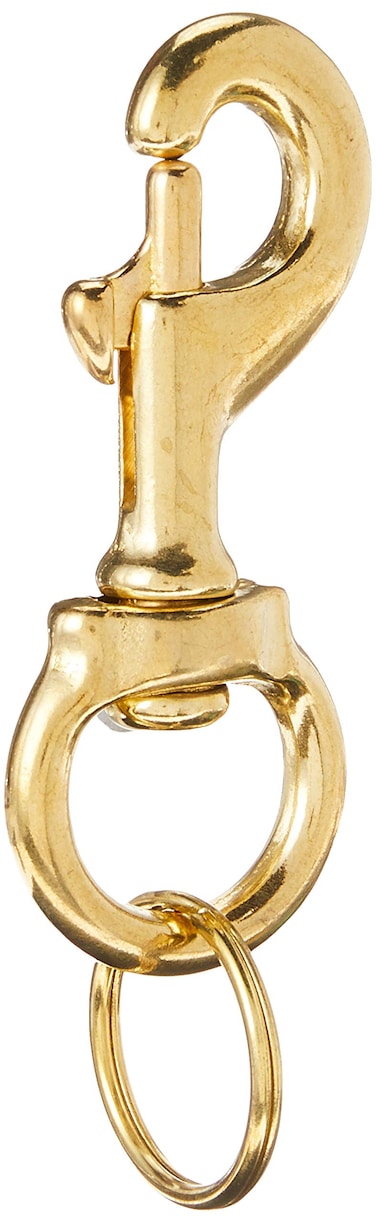 Lucky Line 314 HeavyDuty Solid Brass Bolt Snap with 1 Brass Split Key Ring 44801