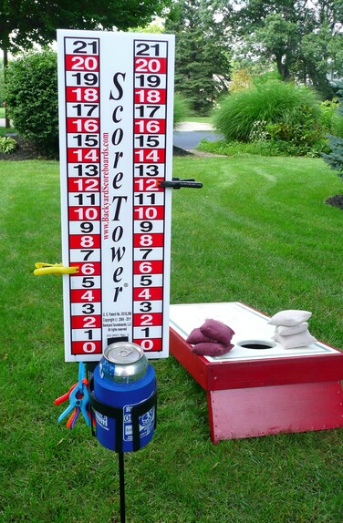 ScoreTower  Scoreboard  Drinkholder for Bocce Ball
