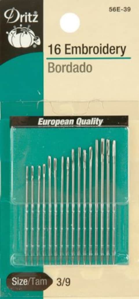 Dritz 56E15 Embroidery Hand Needles Size 15 12Count