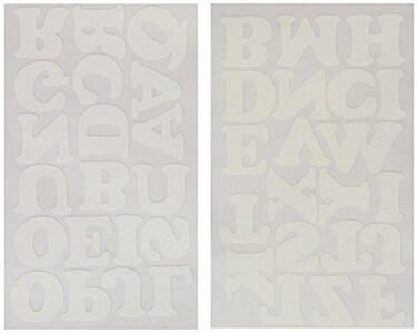 Dritz CO150LWT Ironon Letters Soft Flock Cooper 112Inch White 2Sheets