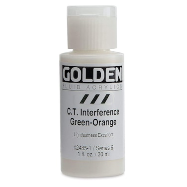 Golden Fluid Interference Acrylics  CT Interference GreenOrange  1 oz Bottle
