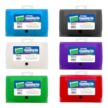 BAZIC 5Pockets CouponPersonal Check Size Expanding File