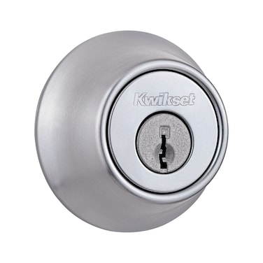 Kwikset 660 Deadbolt Deadbolt Lock Satin Chrome Round Exterior Keyed Front Entry Door Single Cylinder Dead Bolt