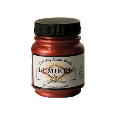 Jacquard Lumiere 225oz Fabric Paint Metallic Russet  Metallic Paint for Fabric Leather Canvas Paper and Wood  Lightbodied Metallic Acrylic Paint  Lightfast  Vibrant Metallic Acrylic Paints