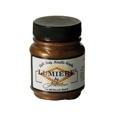 Jacquard Lumiere 225oz Fabric Paint Metallic Rust  Metallic Paint for Fabric Leather Canvas Paper and Wood  Lightbodied Metallic Acrylic Paint  Lightfast  Vibrant Metallic Acrylic Paints