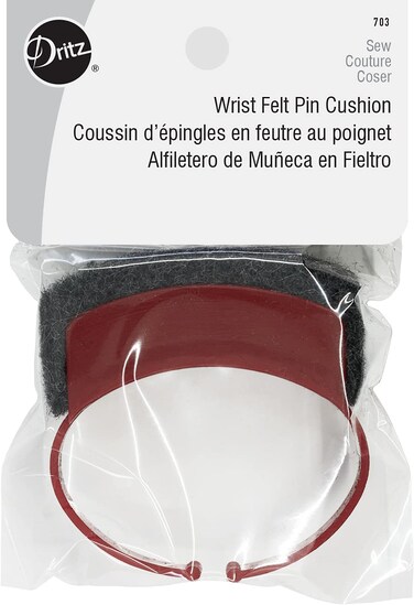 Dritz Wrist Felt Adjustable Strap Red One Size Fits All 1 Count Pin Cushion