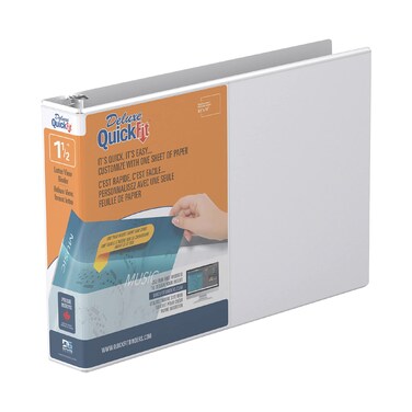 QuickFit Landscape 3 Ring Legal Binder HeavyDuty RoundRing Binder with ClearView Cover 85 x 11 Round Ring15 Inch White