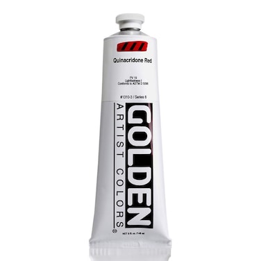 Heavy Body Acrylics by GOLDEN Quinacridone Red 5 fl oz Tube Professional Acrylic Paint Transparent