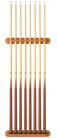 Viper 2Piece Traditional Wall Mounted Solid Oak BilliardPool Cue Rack Holds 8 Cues Oak Finish