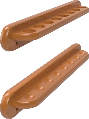 Viper 2Piece Traditional Wall Mounted Solid Oak BilliardPool Cue Rack Holds 8 Cues Oak Finish