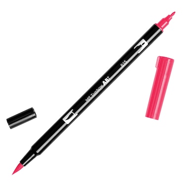 Tombow 56591 Dual Brush Pen Art Marker 815  Cherry 1Pack Blendable Brush and Fine Tip Marker