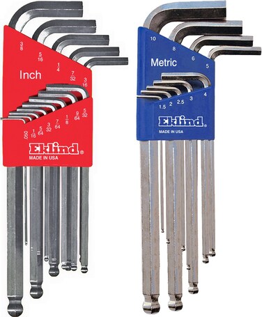 Eklind Tool 13322 BrightBallHex LKey allen wrench Combo Inch  MM 2 sets 22pc
