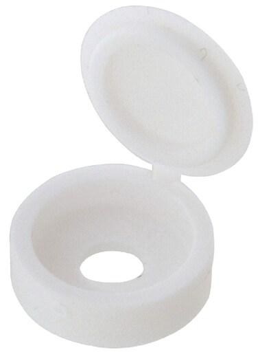 The Hillman Group 59045 Hinge Screw Cover Number 8Number 10 White  15Pack