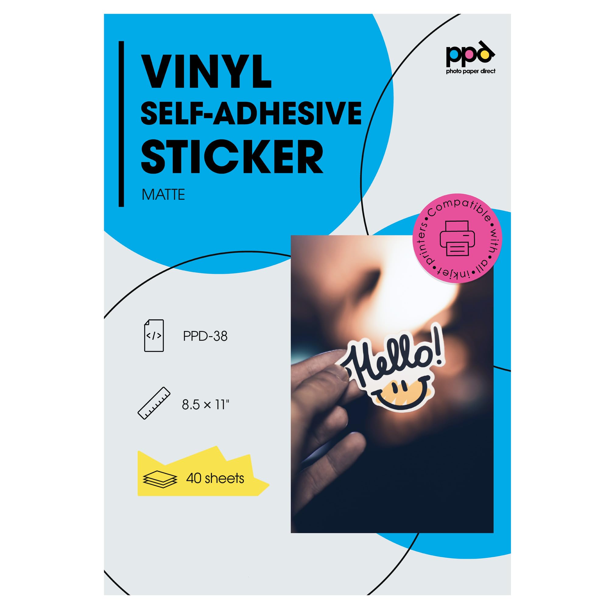 PPD Ppd Printable Vinyl Sticker Paper 85x11