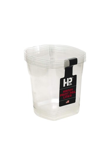 Handy Paint Pail Liner Holds 32fl oz of Paint or Stain Efficient for Cleanups and Quick Color Changes with Integrated Magnetic Brush Holder Pack of 6 Liners