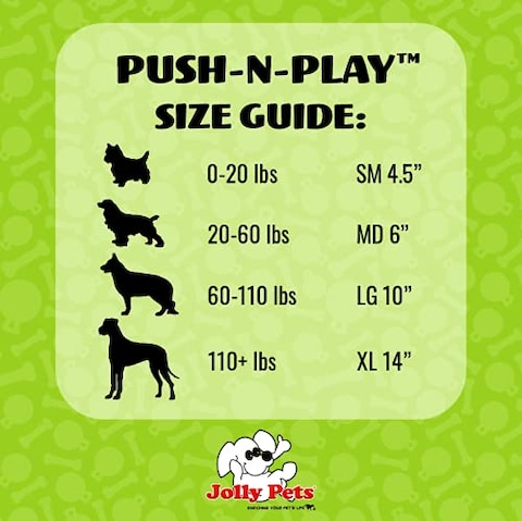 Jolly Pets PushnPlay Ball Dog Toy 6 InchesMedium Blue 306