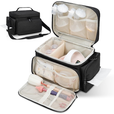 GDNasist Breast Pump Bag for Spectra S1 and S2 Pumping Bag with Waterproof Mat for Pump Accessories Pump Bag for Work Travel and Family Use