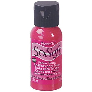 DecoArt DSS9426 SoSoft Fabric Acrylics Paint 1Ounce Dark Rose