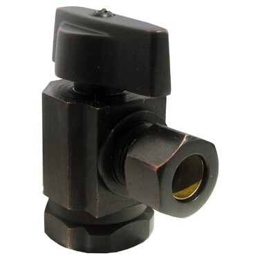 LASCO 069201OB Angle Stop Quarter Turn 12Inch Female Iron Pipe X 38Inch Od Compression Dark Oil Rubbed Bronze