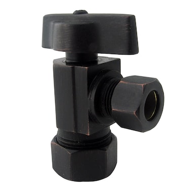 LASCO 069211OB Angle Stop Quarter Turn Ball Valve 58Inch OD Compression Inlet X 38Inch OD Compression Outlet Dark OilRubbed Bronze
