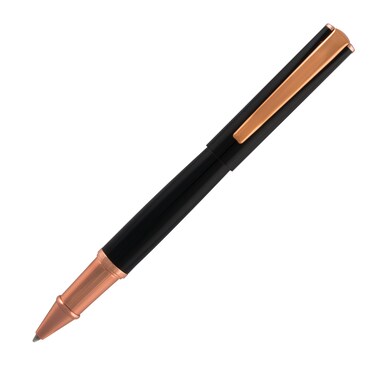 Monteverde USA Impressa Rollerball Pen Black with 18 Karat Rose Gold Trim  Refillable Smooth Writing Pen