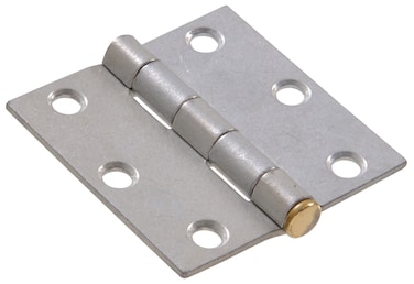 Hardware Essentials 851747 General Purpose Square Corner Hinges Fixed Pin Galvanized 312  2 Pack
