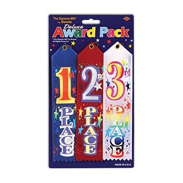 Beistle 1st 2nd 3rd Place Award Pack Ribbons