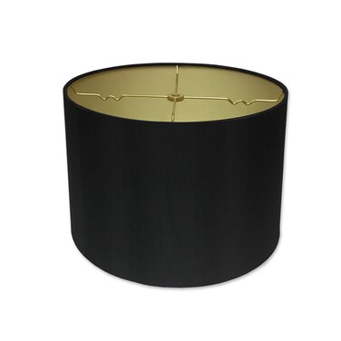 Royal Designs Inc Shallow Drum Hardback Lamp Shade HB61016BLKGL Black 15 x 16 x 10
