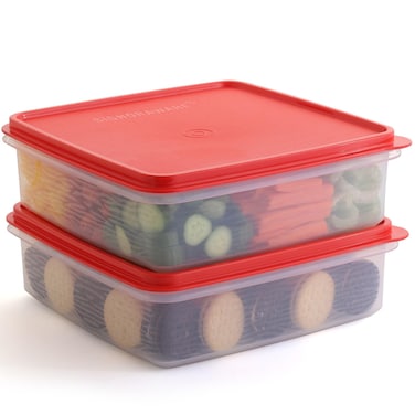 Plastic Storage Containers with Lids  2Pack 3L Cupcake Carrier  Leakproof Cookie Storage Containers Airtight  BPAFree Plastic Containers with Lids for Food Storage Meal Prep Leftovers Cupcakes