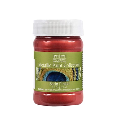 6 oz Modern Masters ME513 Sashay Red Metallic Paint Collection Satin WaterBased Decorative Metallic Paint