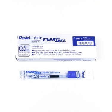 Pentel Refill Ink for EnerGel Liquid Gel Pen 05mm Needle Tip Blue Ink Box of 12 LRN5C12