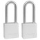 Master Lock Heavy Duty Solid Aluminum Padlock Key Retaining Lock for Outdoor Use 2in Extended Shackle Keyed Alike Padlocks 2 Pack 570TLH Silver