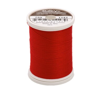Sulky Of America 400d 30wt Cotton Thread 500 yd Christmas Red