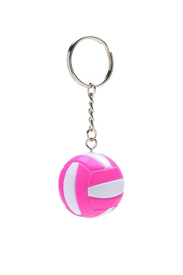 Tandem Sport Volleyball Key Chain  Mini Volleyball On Key Ring  Pink and White Volleyball Keychain for Backpacks Gym Bags Purses  Volleyball Themed Party Supplies  Gift for Volleyball Players