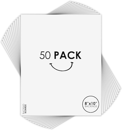 Golden State Art 8x10 Backing Board Only  for Art Photos Print  4Ply  50 Single Backing Boards 50 Pack