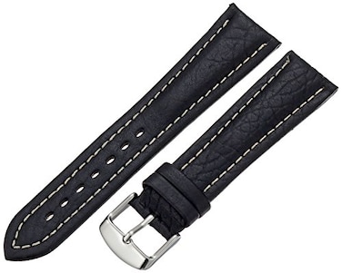 HadleyRoma Mens MSM886RA220 22mm Black Genuine Shrunken Leather WatchStrap