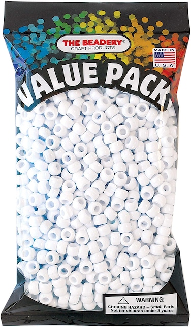 The Beadery 6 by 9mm Barrel Pony Bead White 900Pieces