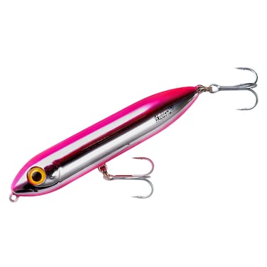 Heddon Super Spook Topwater Fishing Lure for Saltwater and Freshwater ChromePink Super Spook 78 oz