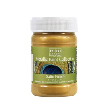 6 oz Modern Masters ME701 Rich Gold Metallic Paint Collection Satin WaterBased Decorative Metallic Paint