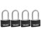 Master Lock Covered Aluminum Padlock with Key 141QLF 4 Pack Keyed Alike  Black
