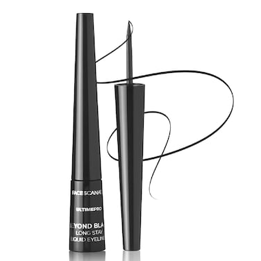 FACESCANADA Beyond Black Long Stay Liquid Eye Liner Waterproof Smudgeproof 24hrs Stay Highly pigmented Paraben Free Vegan Cruelty Free Black 008 Oz