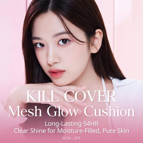 CLIO Kill Cover Mesh Glow Cushion Foundation Refill Included 15g2 21C LINGERIE Glass Skin LongLasting Lightweight Buildable Coverage Glowy Skin Makeup
