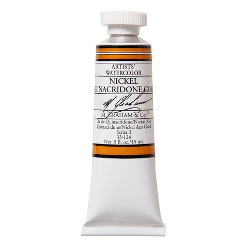 M Graham 12Ounce Tube Watercolor Paint Nickel Quinacridone Gold