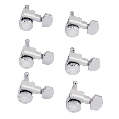Fender Locking Tuners Stratocaster Guitar Tuners Polished Chrome Right Hand Guitar Tuners 17x10x45 Inches Set of 6 Guitar Tuning Machines