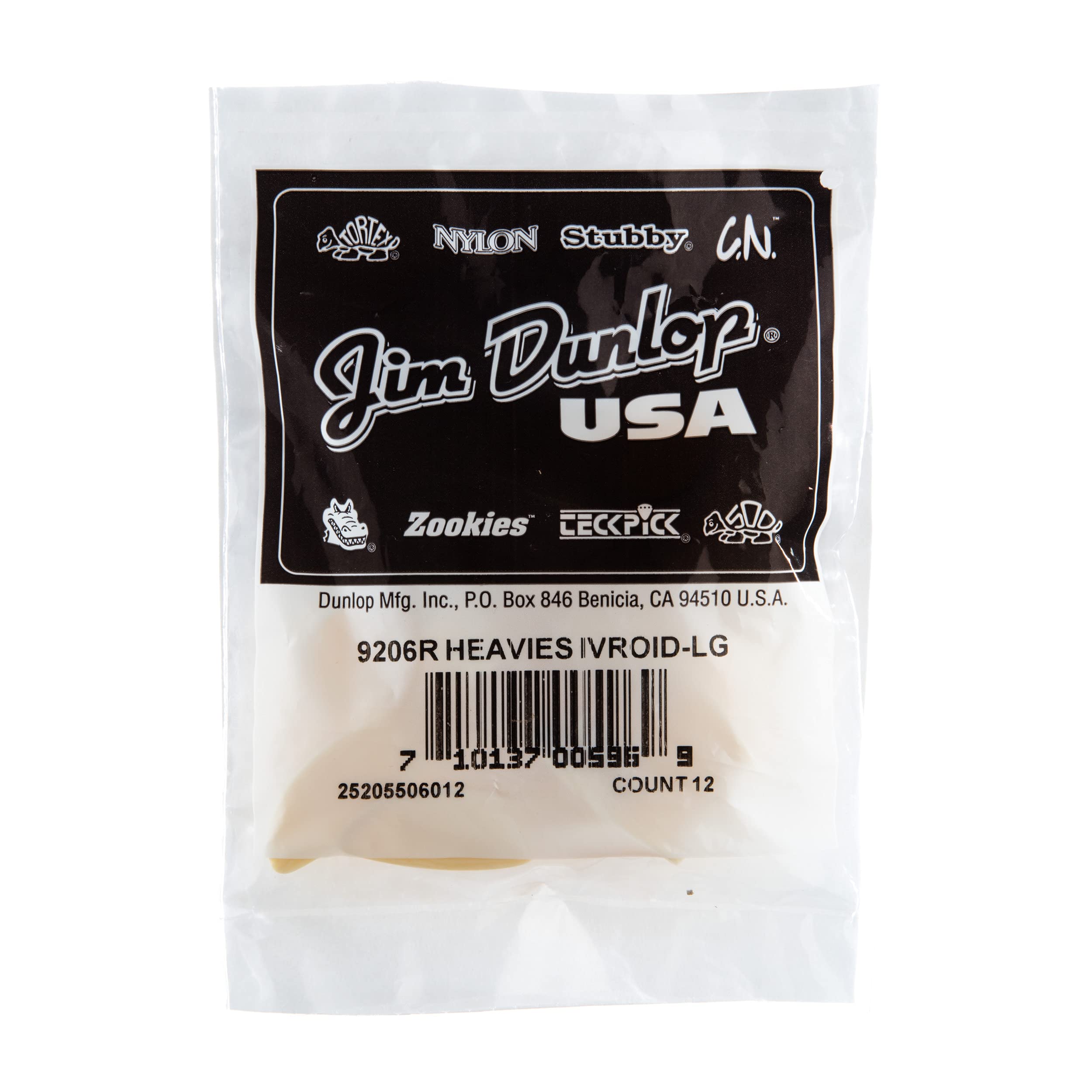 جيم دنلوب Jim Dunlop Jim Dunlop 9206 Heavies Ivoroid Thumbpicks Large 12 Bag large
